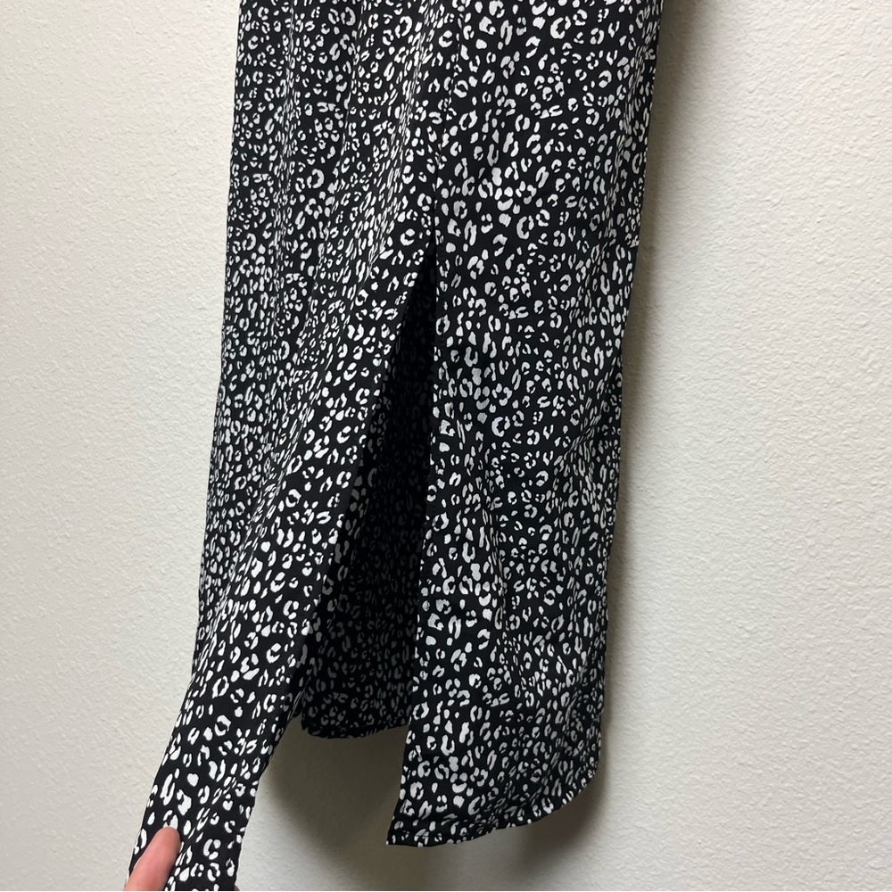 NWT Black w/ White Spots Shirred Dress - Peachy Sunset - Picture 6 of 9